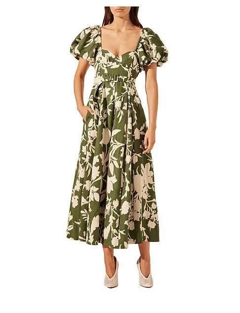 Renee Short Sleeve Panelled Bustier Midi Dress