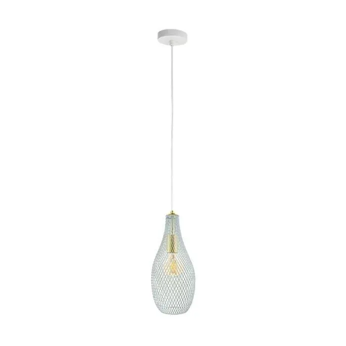 AREZO MATT WHITE/BRUSHED BRASS 16CM 1 LIGHT PENDANT