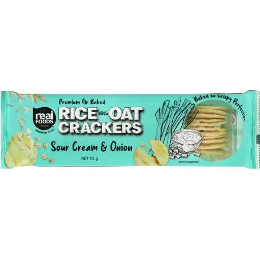 REAL FOODS RICE WITH OAT CRACKERS SC & ONION 90G