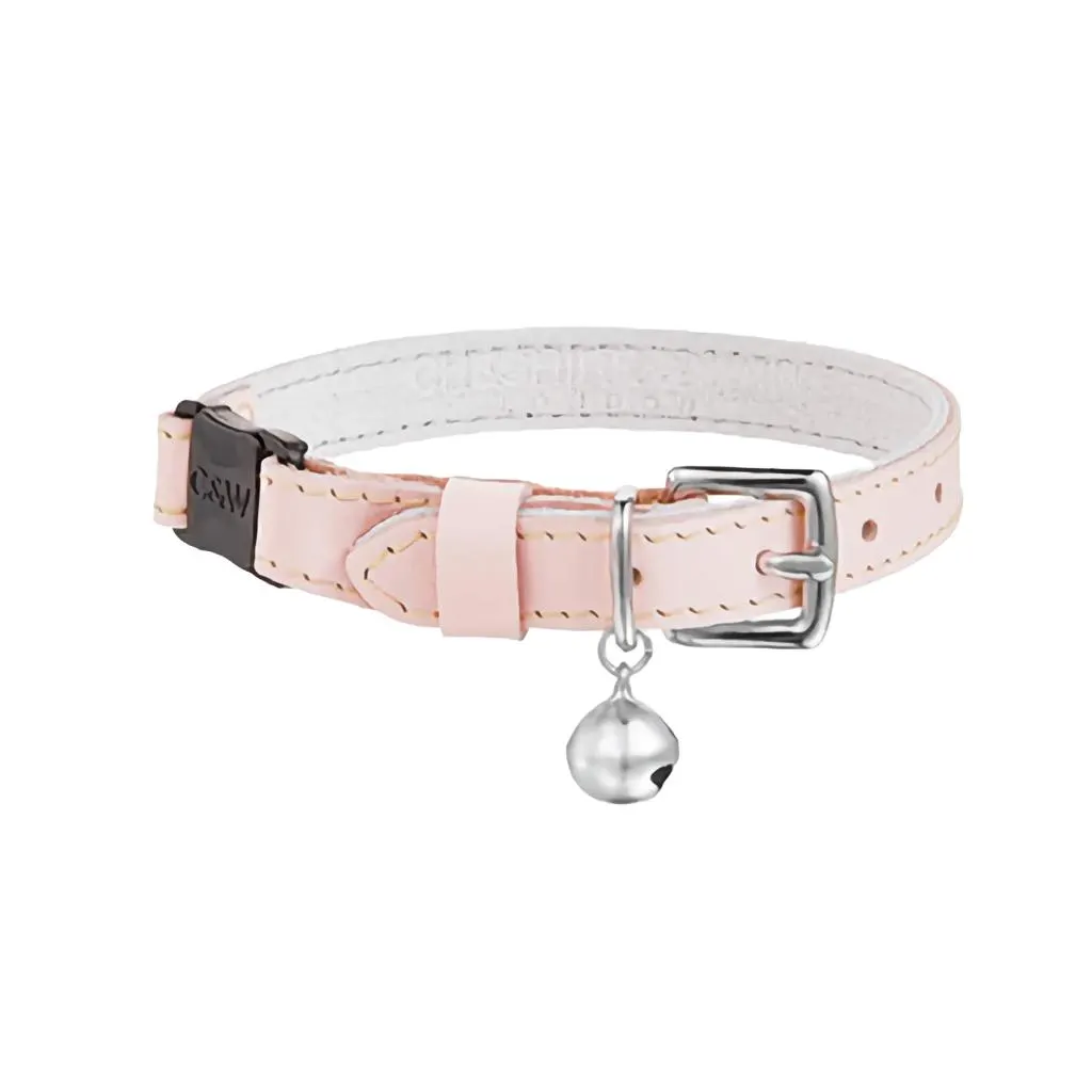 Rococo Leather Cat Collar - Nude Pink