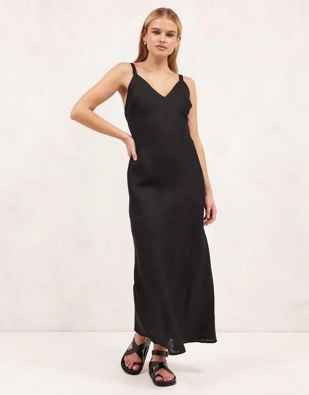 Bias Cut Linen Slip Dress