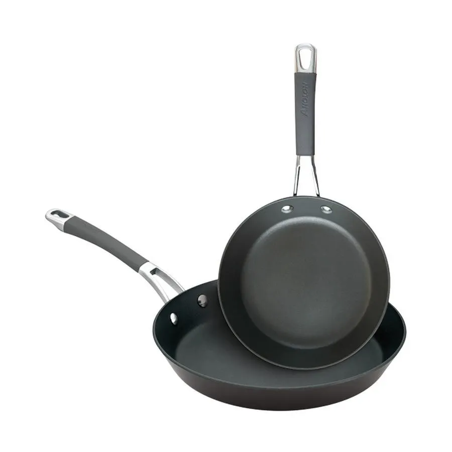 Anolon Endurance+ 20cm & 26cm Open French Skillet Set Black