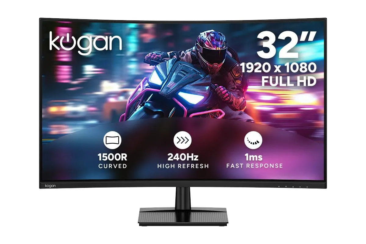 Kogan 32" Curved Full HD 240Hz 1ms FreeSync Gaming Monitor (1920 x 1080)