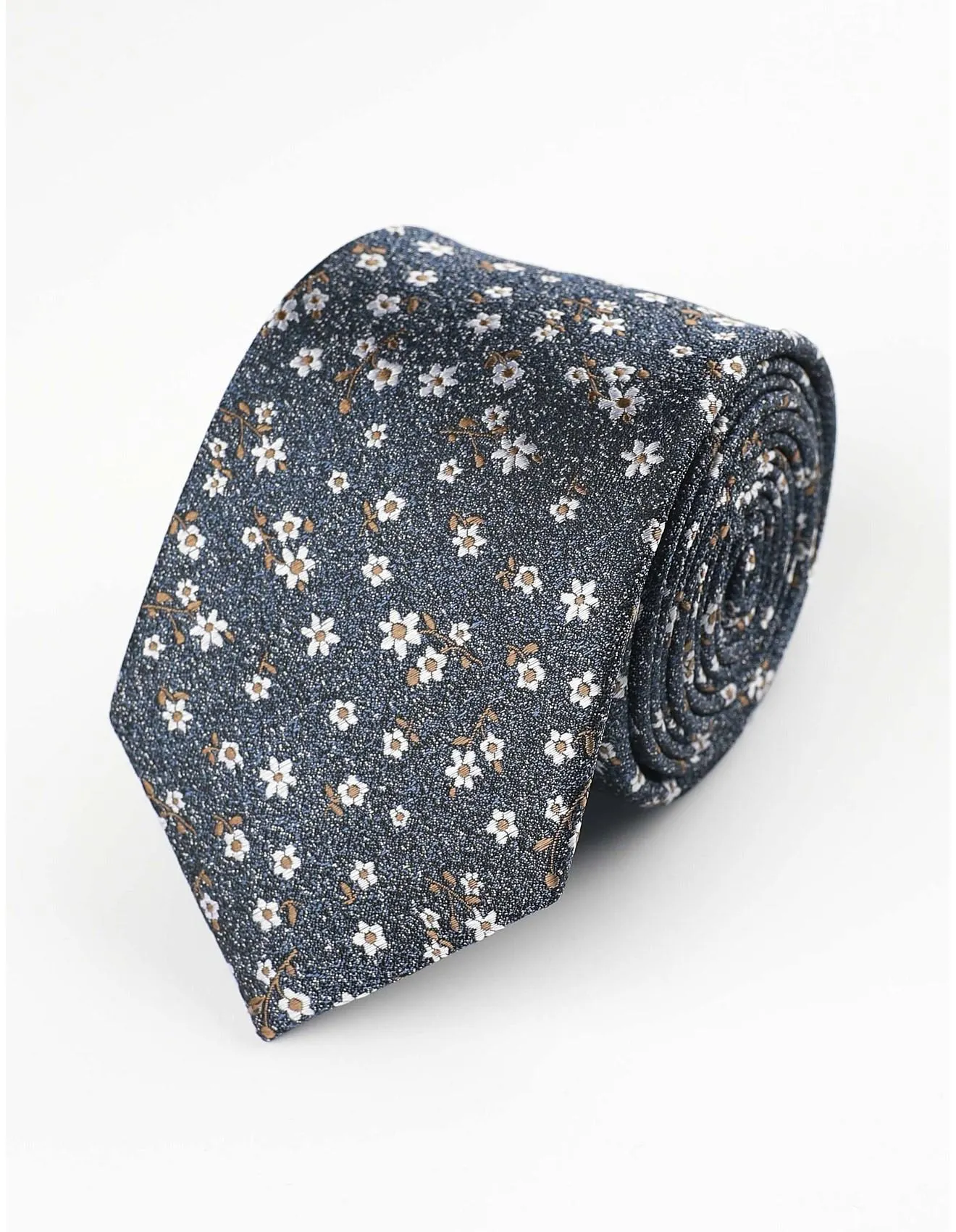 TEXTURED FLORALE SILK TIE