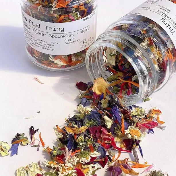Jar of edible flower sprinkles 6g