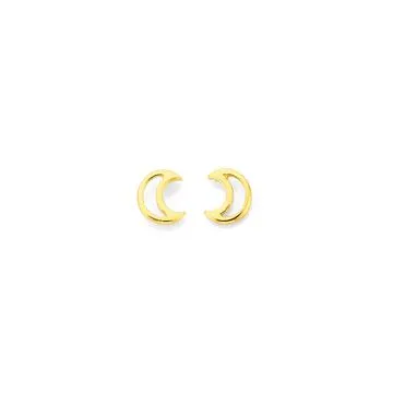 9ct Gold Crescent Moon Studs