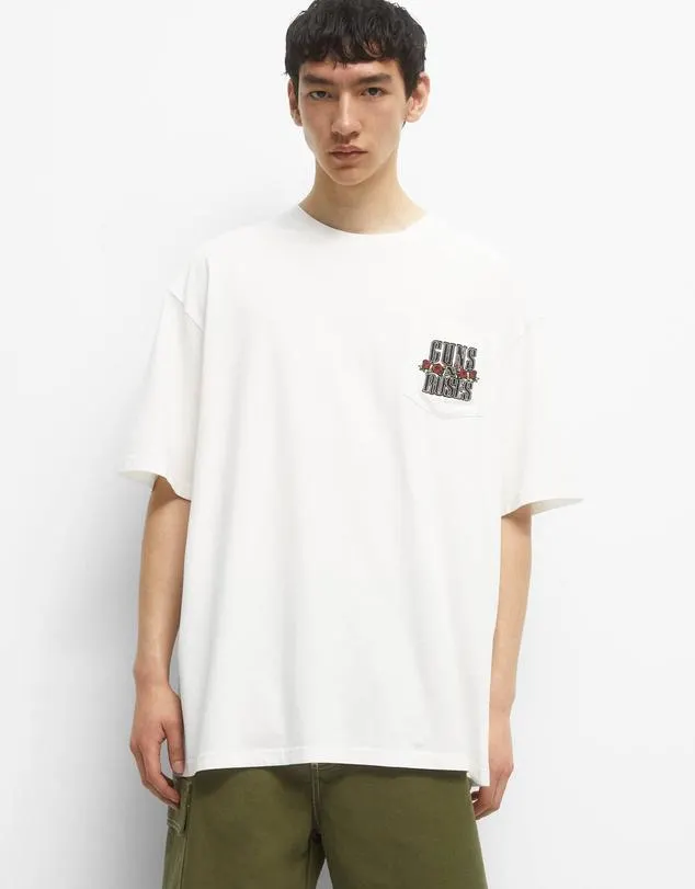 Embroidered Guns N’ Roses T-shirt With Pocket