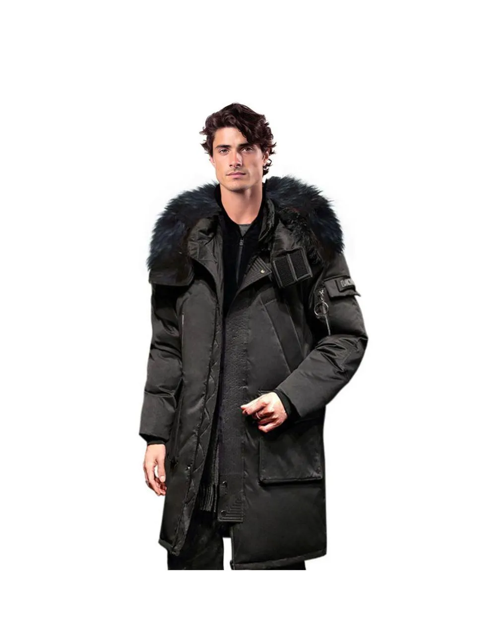 abbee Black XL Winter Fur Hooded Down Jacket Stylish Lightweight Quilted Warm Puffer Coat