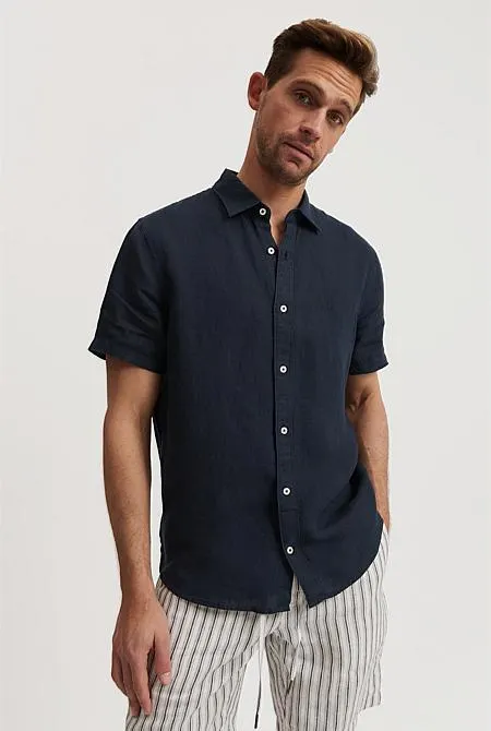 Regular Fit Organically Grown Linen Short Sleeve Shirt