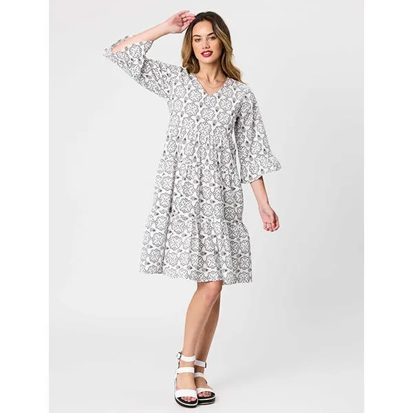 Hazel Tiered Dress White
