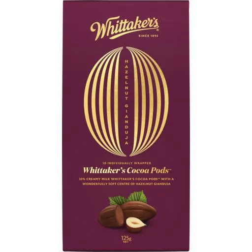 Whittaker's Chocolate Hazelnut Gianduja Cocoa Pods 125g