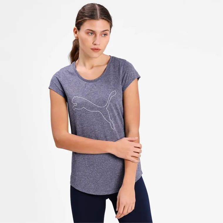 Puma Womens Favourite Heather Cat Tee Peacoat Heather