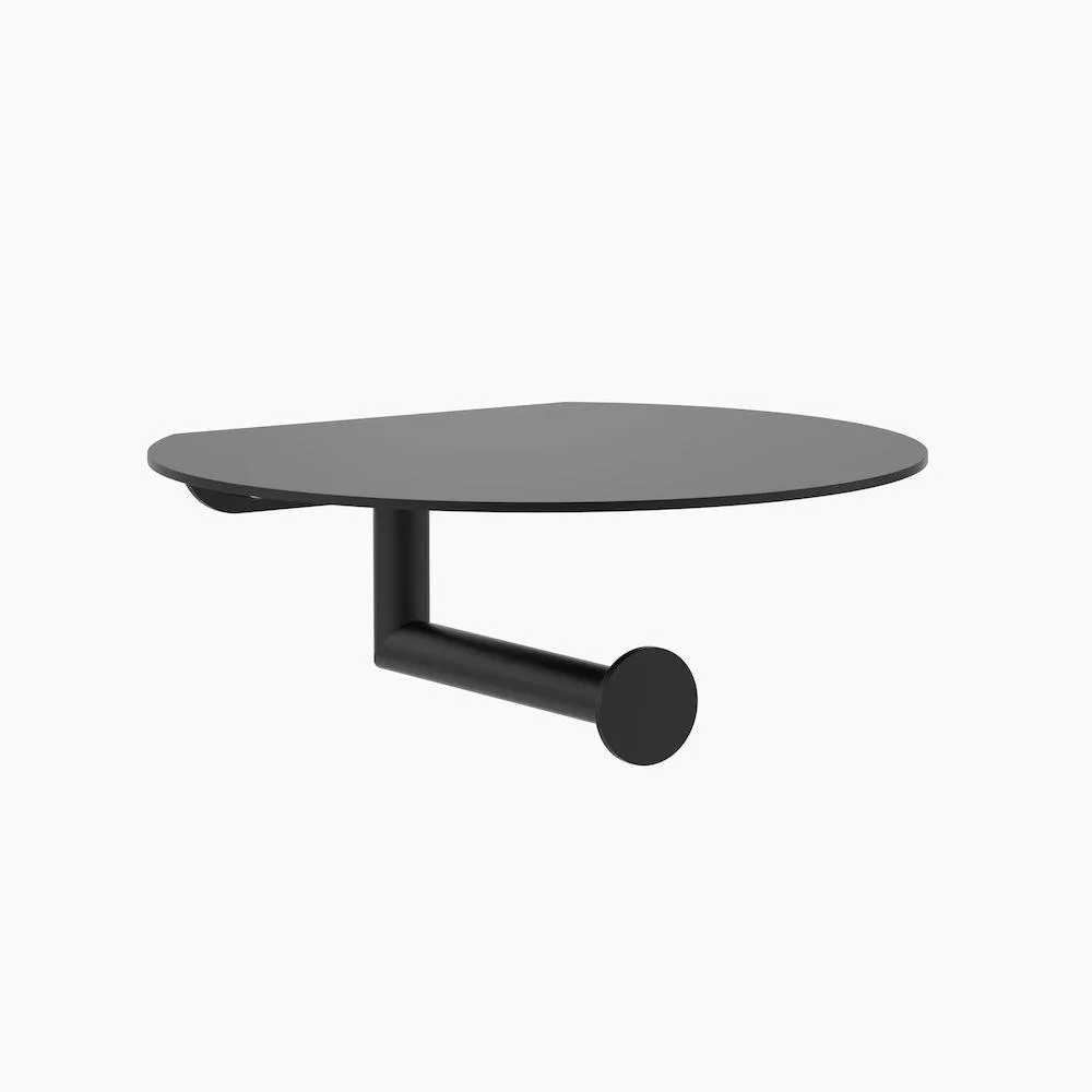 Round Toilet Roll Holder with Shelf Matte Black CL60024.B