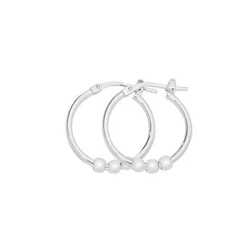 Silver 15mm Ball Hoops