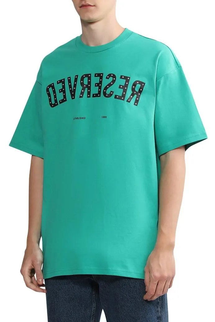 Studs Trim Print T-Shirt