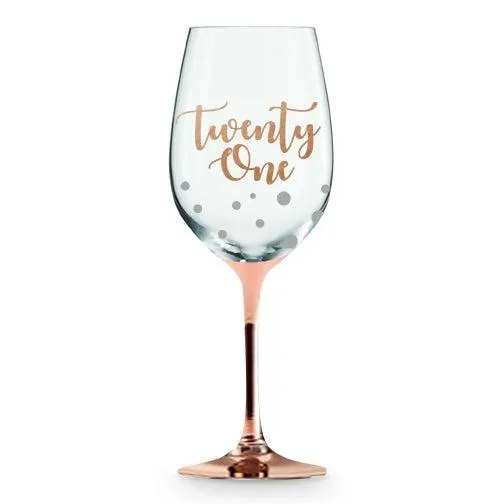 21 Rose Gold Wine Glass
