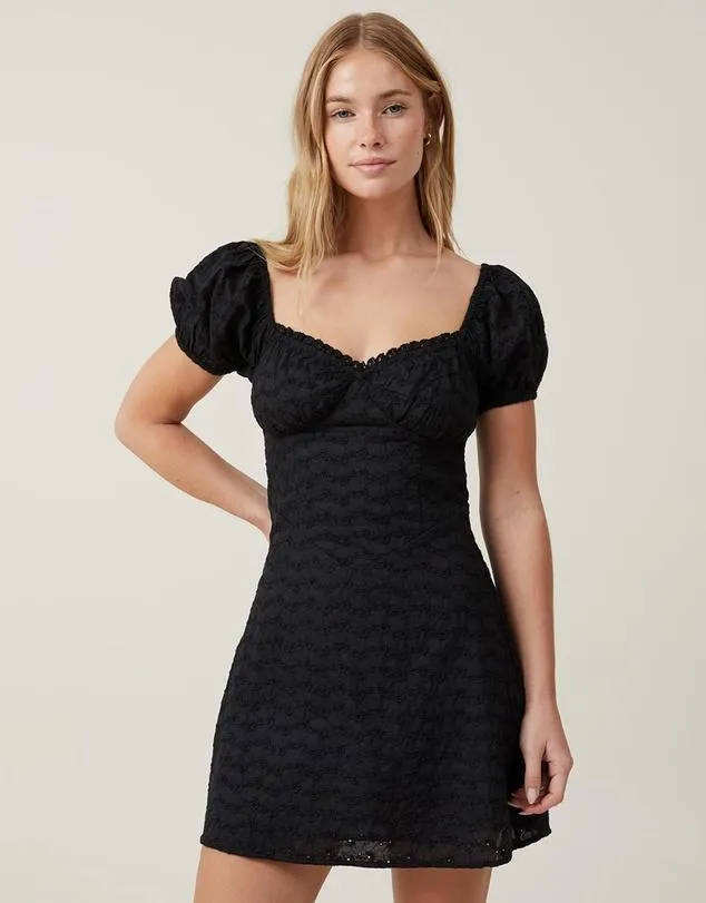 Corset Broiderie Mini Dress