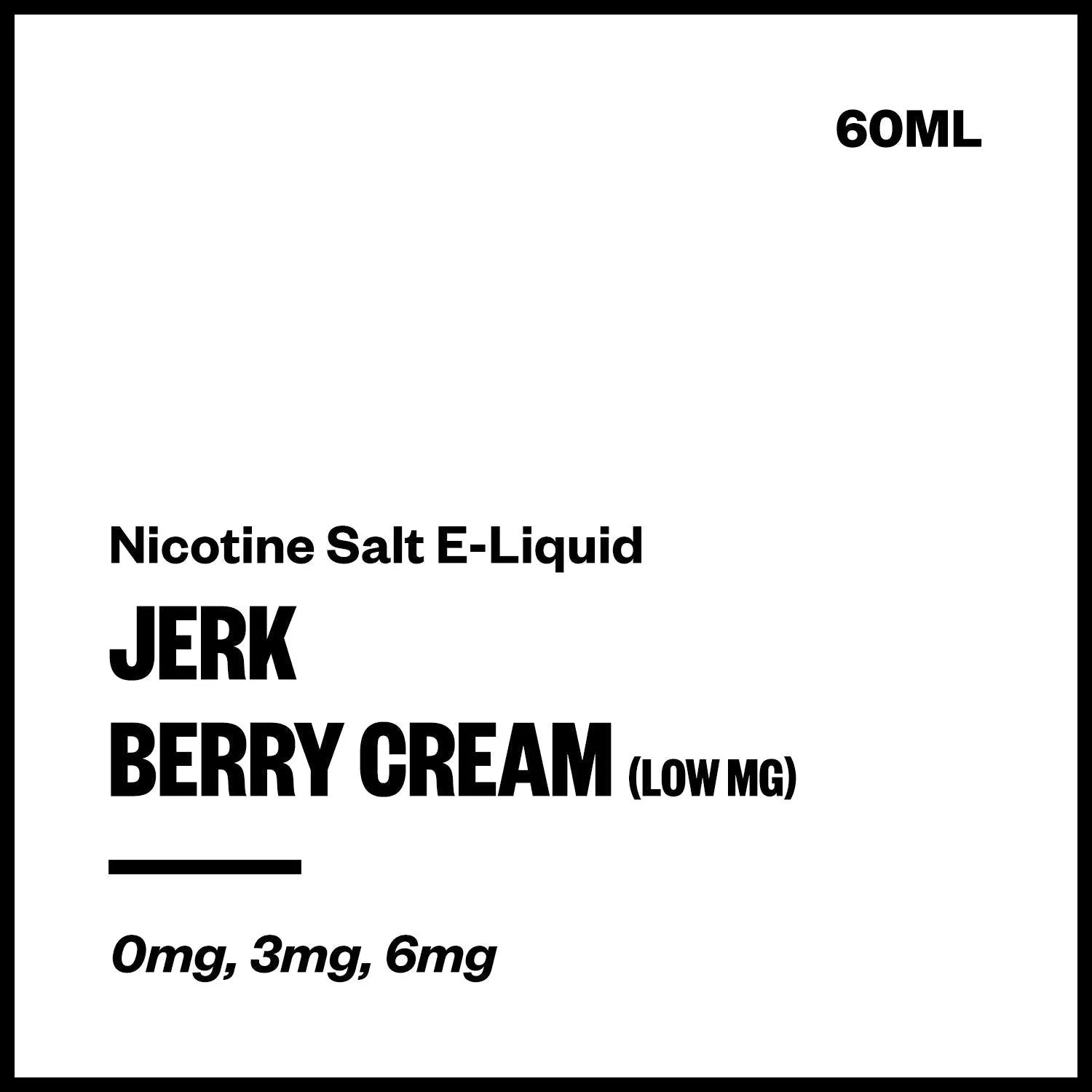 Jerk - Berry Cream (Low MG Nic Salt E-Liquid 60ml)