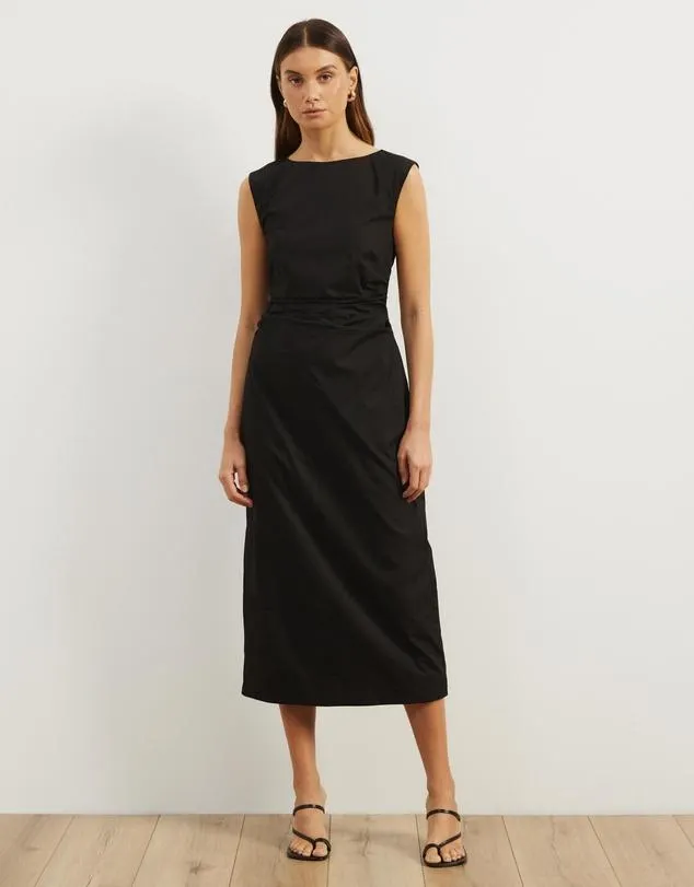 Gaia Cotton Gathered Waist Midi Dress