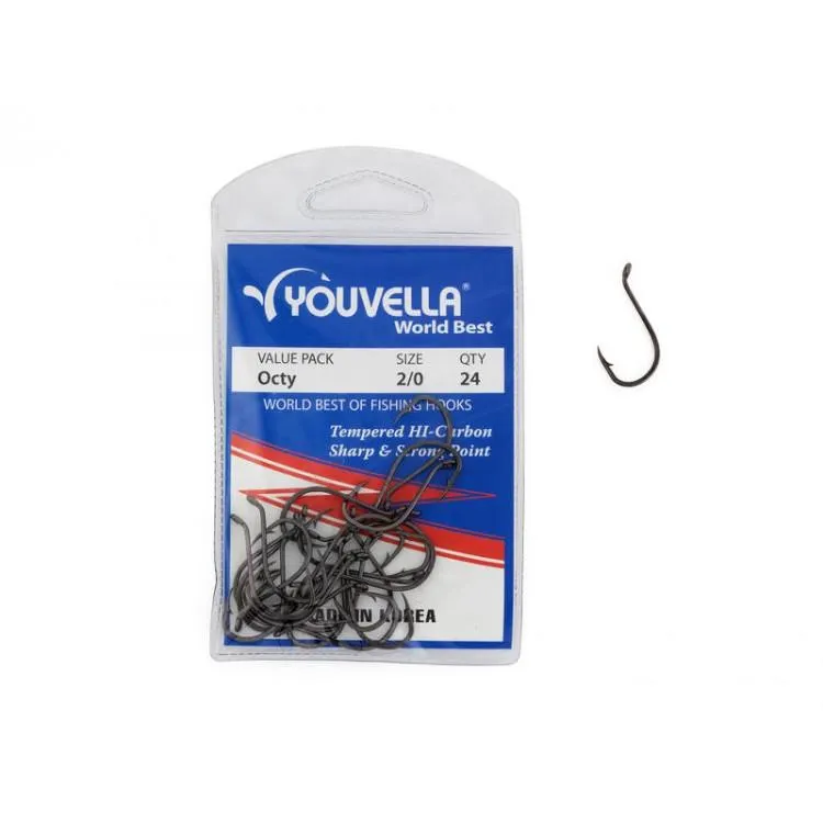 Octy Fishing Hooks Size 2/0 24Pcs