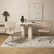 Marcel Chrome Dining Chair - Set of Two - Mushroom