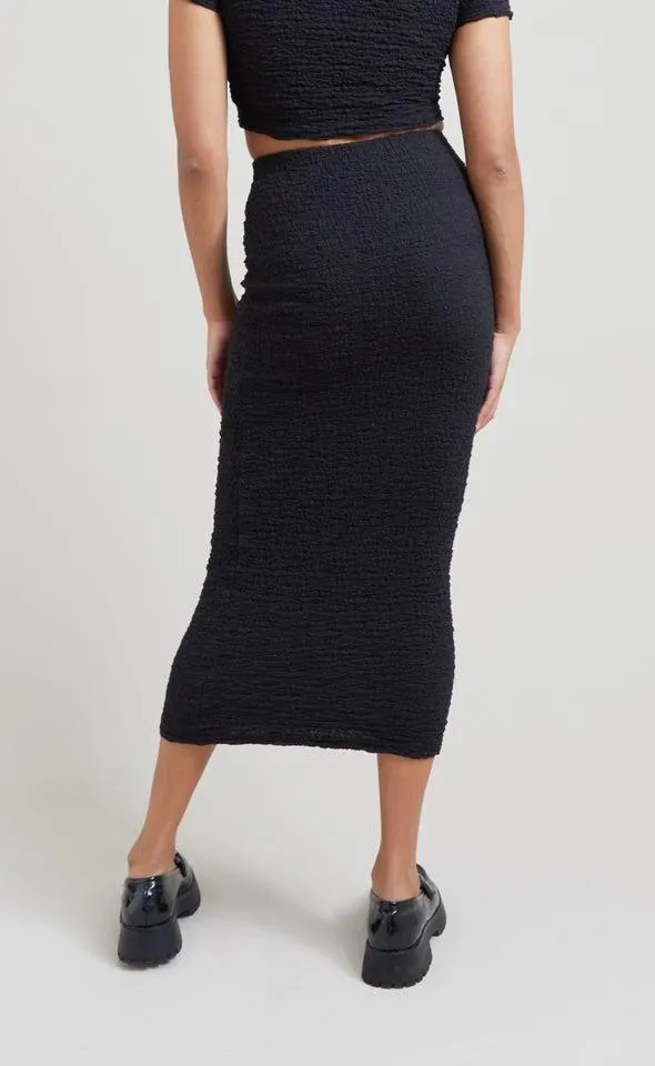 Textured Knit Midi Skirt