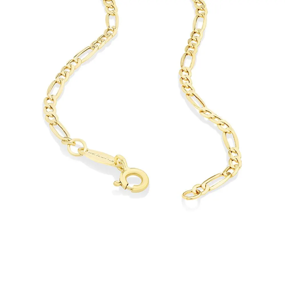 50cm (20") Hollow Figaro Chain in 10kt Yellow Gold