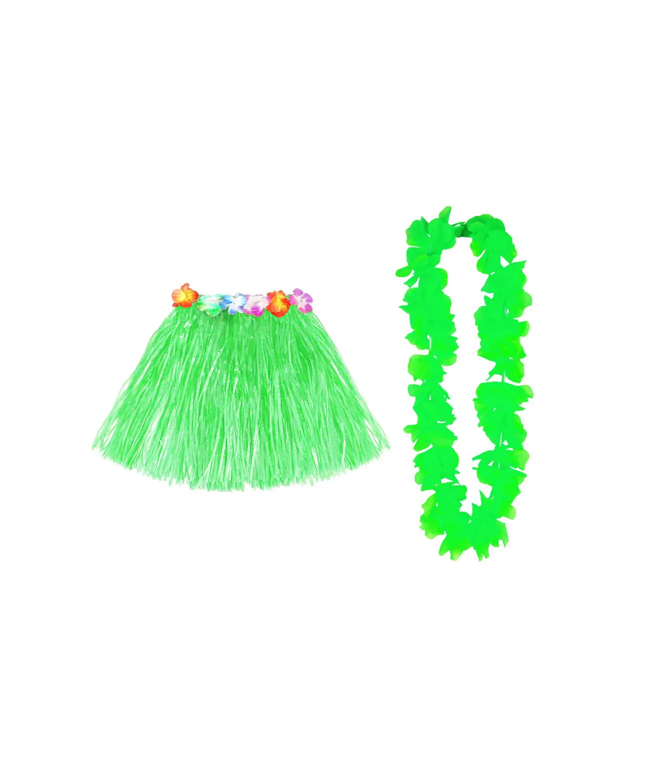 Lime Green Hula Raffia Set 2pk