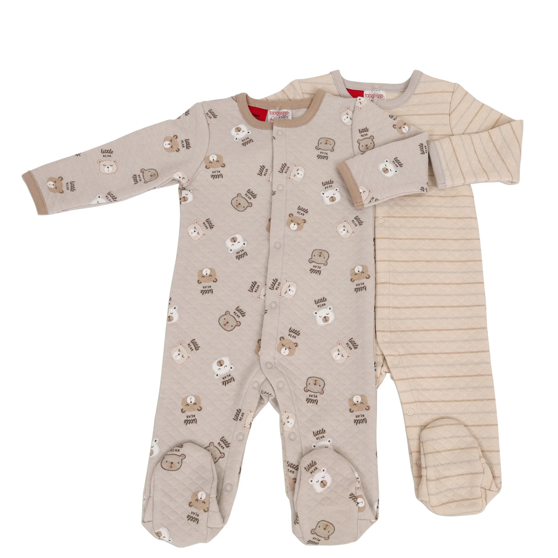  Tangerine Baby ​2-pack Quilted Footed Coverall .