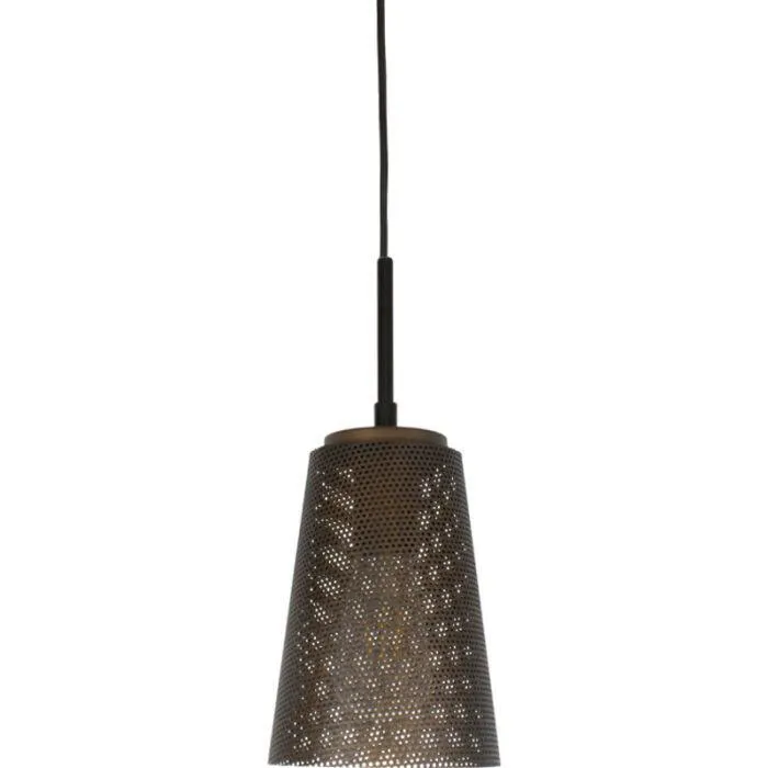 Perfo Aged Brass/Black 15Cm Pendant