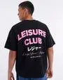 Luxe Sports Members Club Box Fit Tee in Solid Black