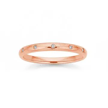 9ct Rose Gold, Diamond Ring