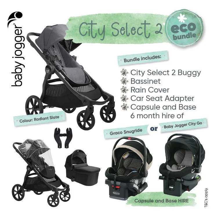 Baby Jogger City Select 2 Second Seat – Eco Collection – Harbor Grey