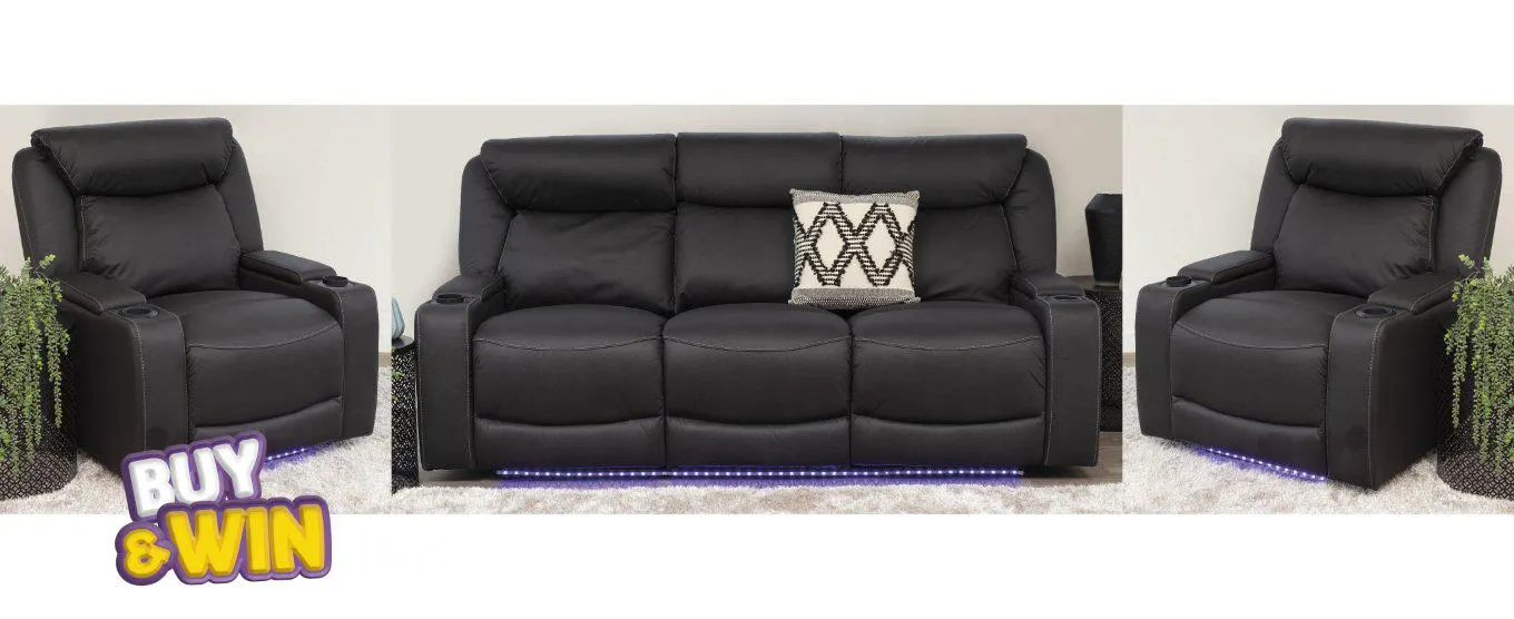 Excalibur 3+1+1 Electric Recliners - Charcoal