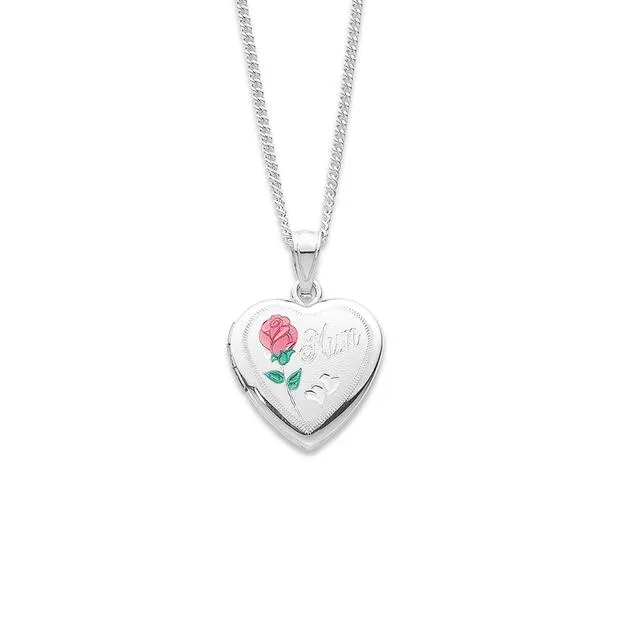 Sterling Silver Rose Locket