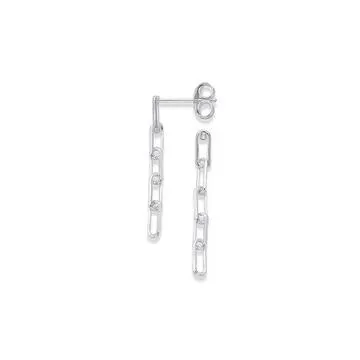 Sterling Silver Paperclip Link Earrings