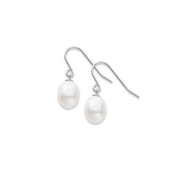 Sterling Silver 8-9mm Freshwater Pearl Earrings