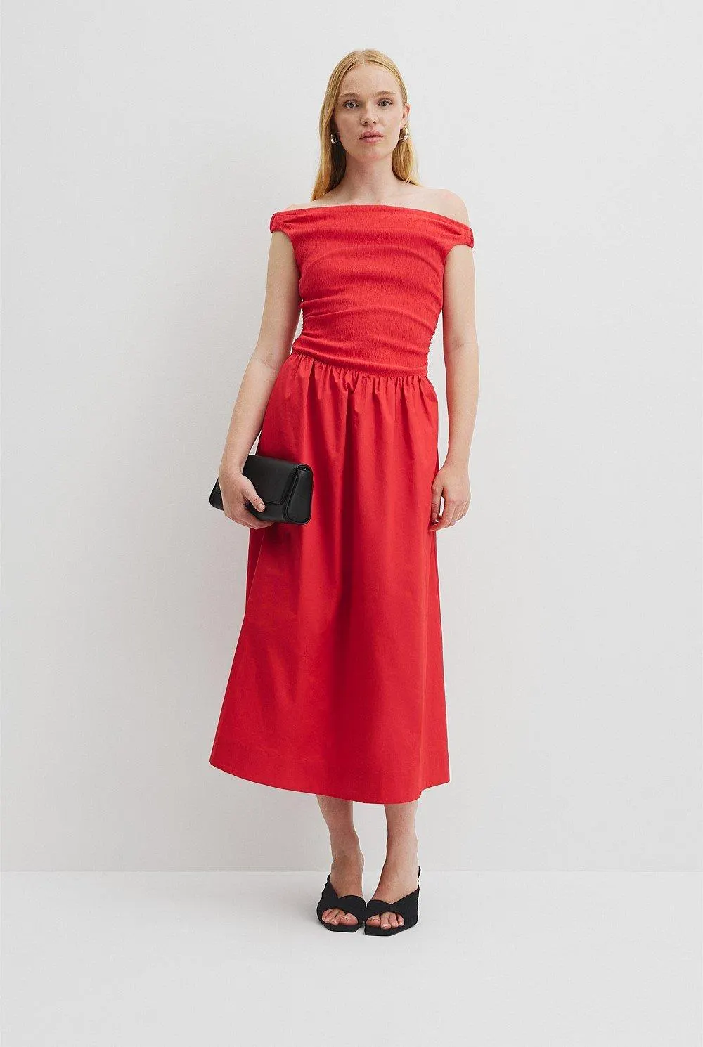 Off Shoulder Midi Dress