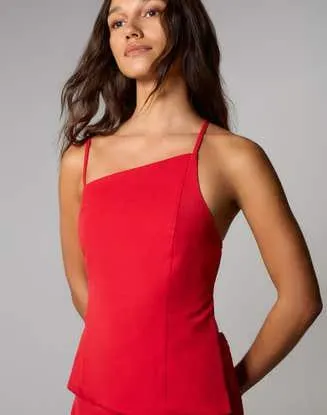 Asymmetrical Backless Tailored Cami