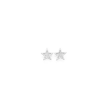 Sterling Silver Cubic Zirconia Star Studs
