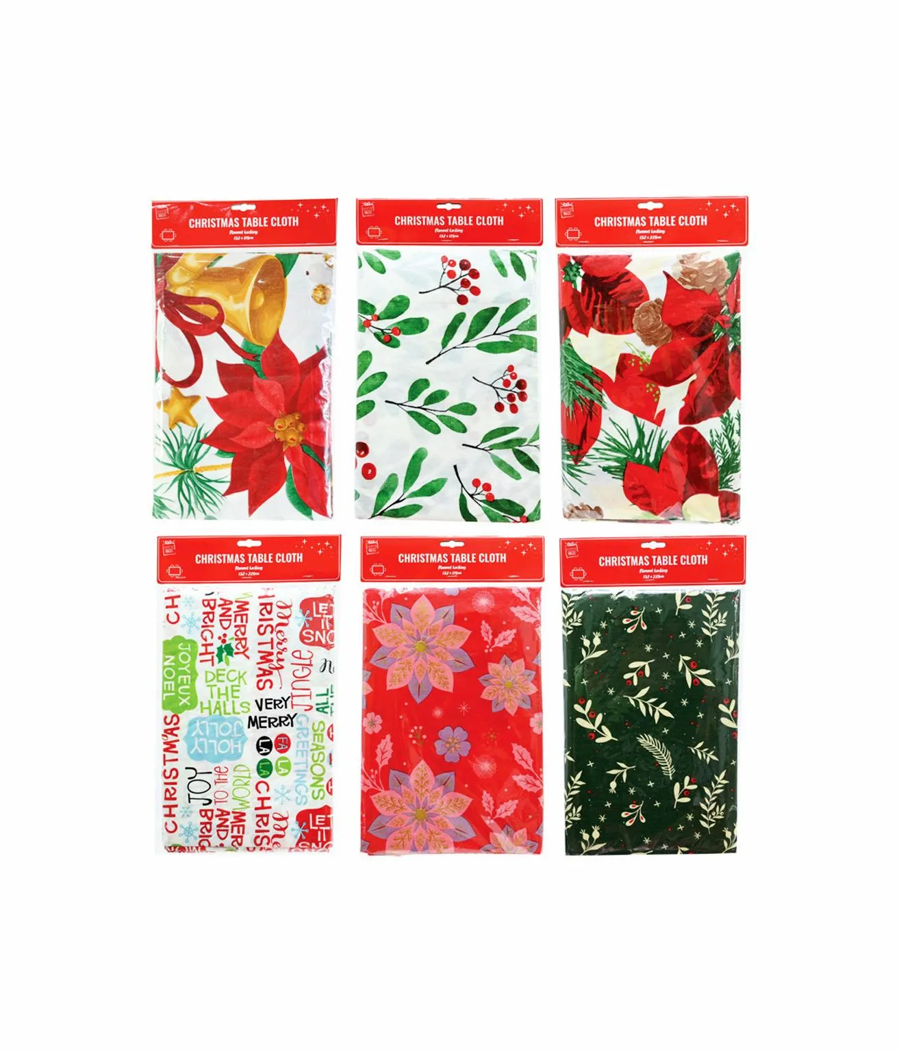 Peva Flannel Back Tablecloth Assorted 132 x 178cm