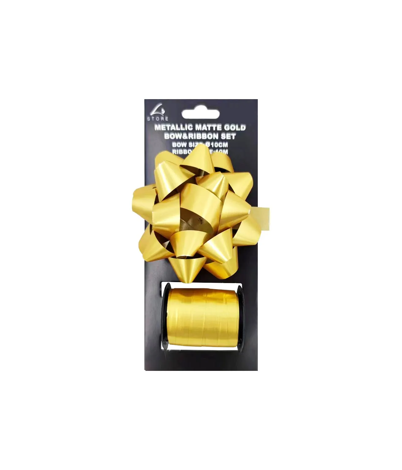 Gold Matte Gift Bow & Ribbon Set
