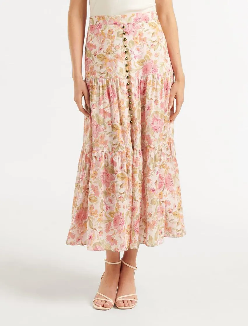 Martha Tiered Midi Skirt