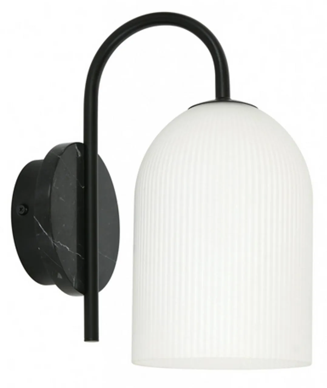 Edit Wall Light Opal Ribbed Glass Black