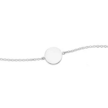 Sterling Silver 17cm Engravable Disc Bracelet
