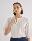 Jigsaw Eldora Seersucker Shirt, Cream