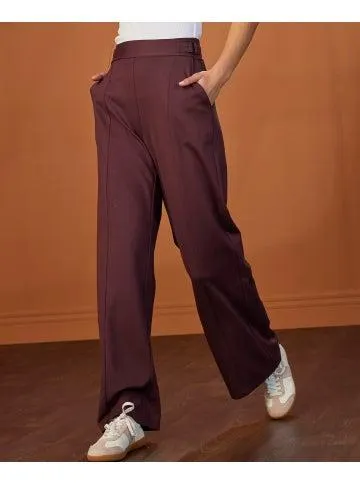 Women's Wide Leg Ponte Pants in Fudge