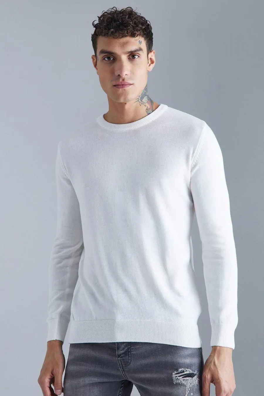 Long Sleeve Crew Neck Knit Jumper