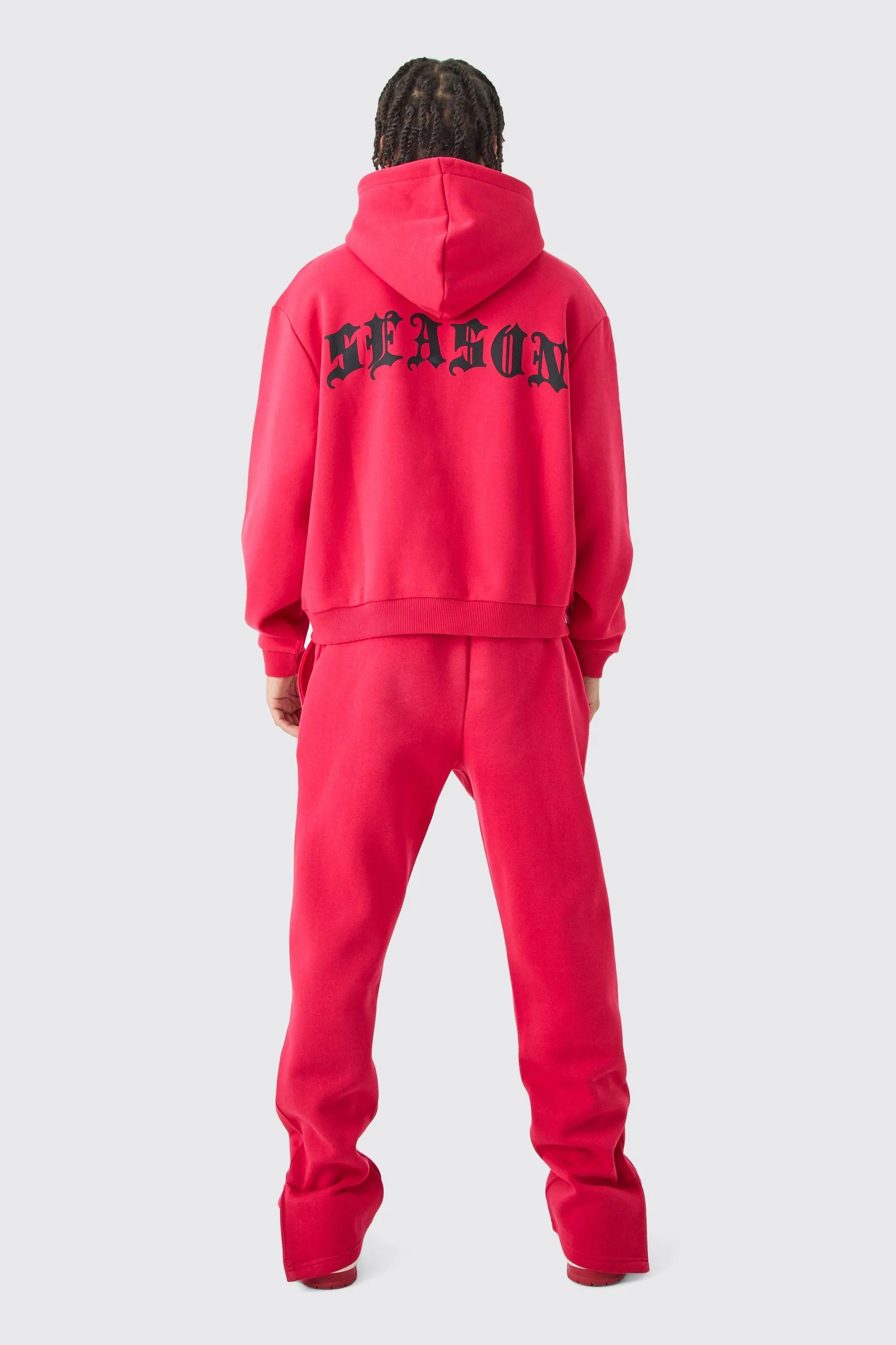 Oversized Boxy Zip Thru Gothic Hooded Tracksuit