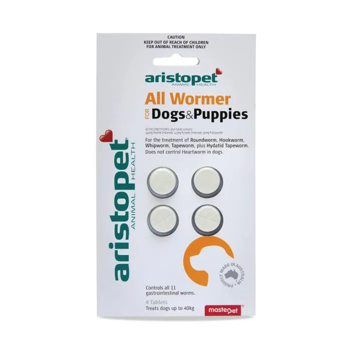 Aristopet All Wormer For Dogs & Puppies 4 Pack